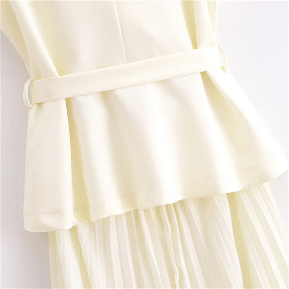 Women's Summer Casual Temperament Small Pleated Sleeveless Dress