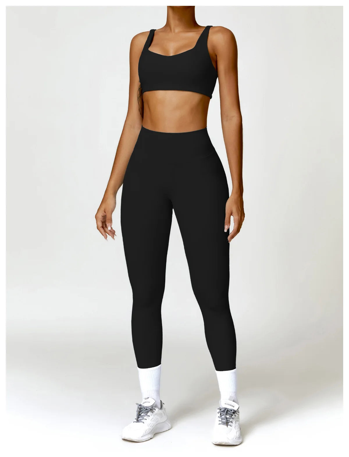 Women's 2 Pcs Yoga  Workout Sportswear Tracksuit Running Fitness Leggings Gym Set