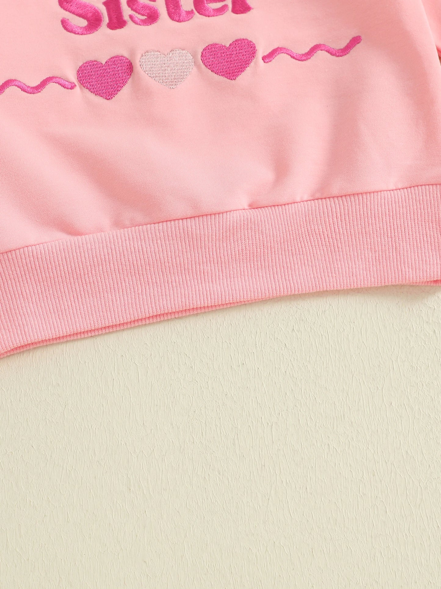Baby Romper Sweatshirt - Letters Heart Embroidery Pullover