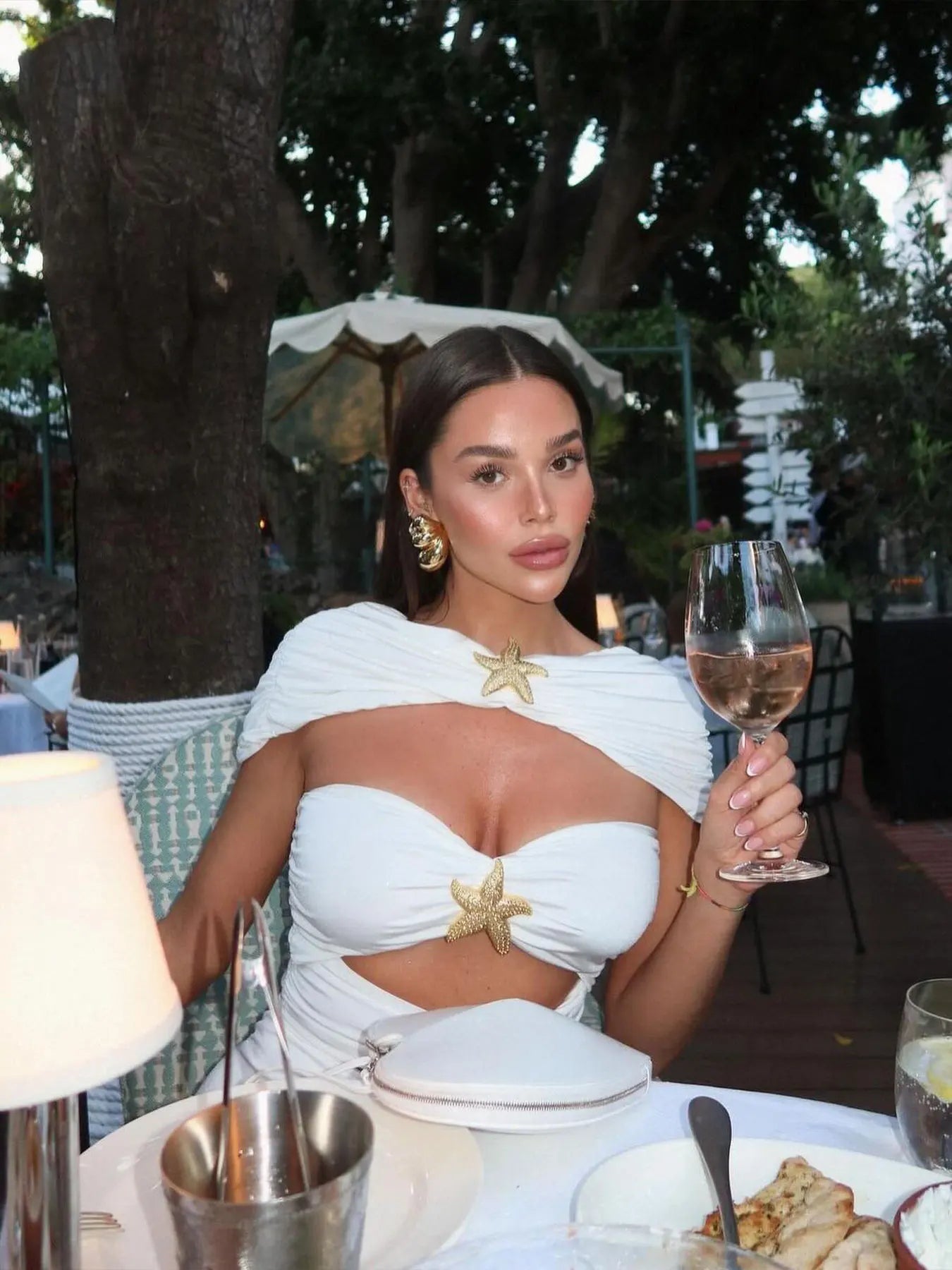 Women's 3Pcs Swimwear with Skirt Cut Out Elegant Cover Up Slim Long Dress
