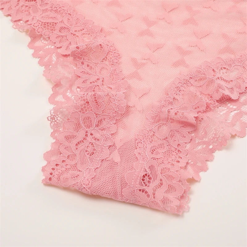 Women's Lace Panties Set - 5 Pack Floral Hollow Out Briefs (S-XL)