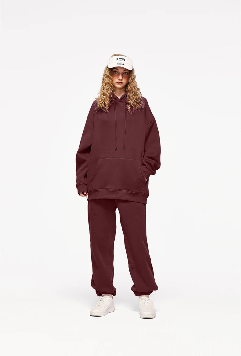 Unisex 350G Fleece Velvet Warm Hoodie