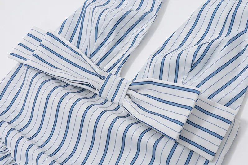 Women's Bow Detail V-Neck Halter Maxi Dress