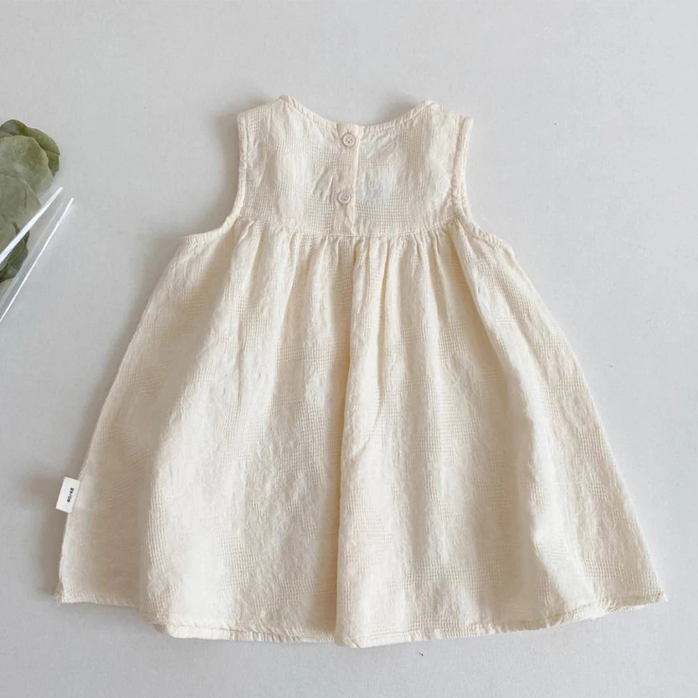 Girls' Summer Dress - Flower Embroidered Tank Top Princess Dress