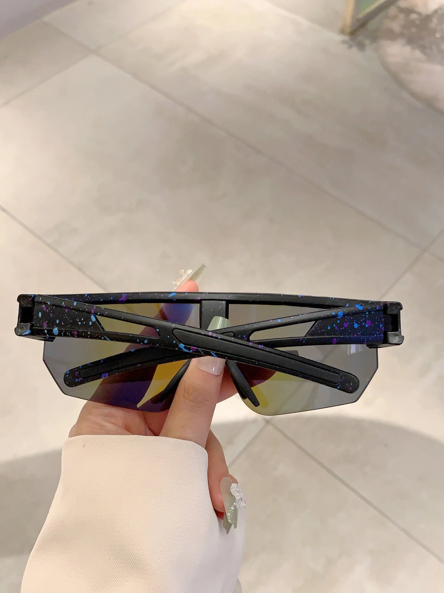 Men's Wrapped Round Mirror Outdoor Cycling Anti-UV Sunglasses