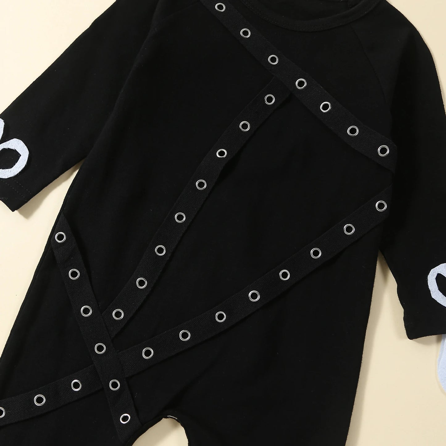0-3Y Baby Boys Girls Jumpsuits Long Sleeve Patchwork Solid Button Romper Scissors fingers Costume