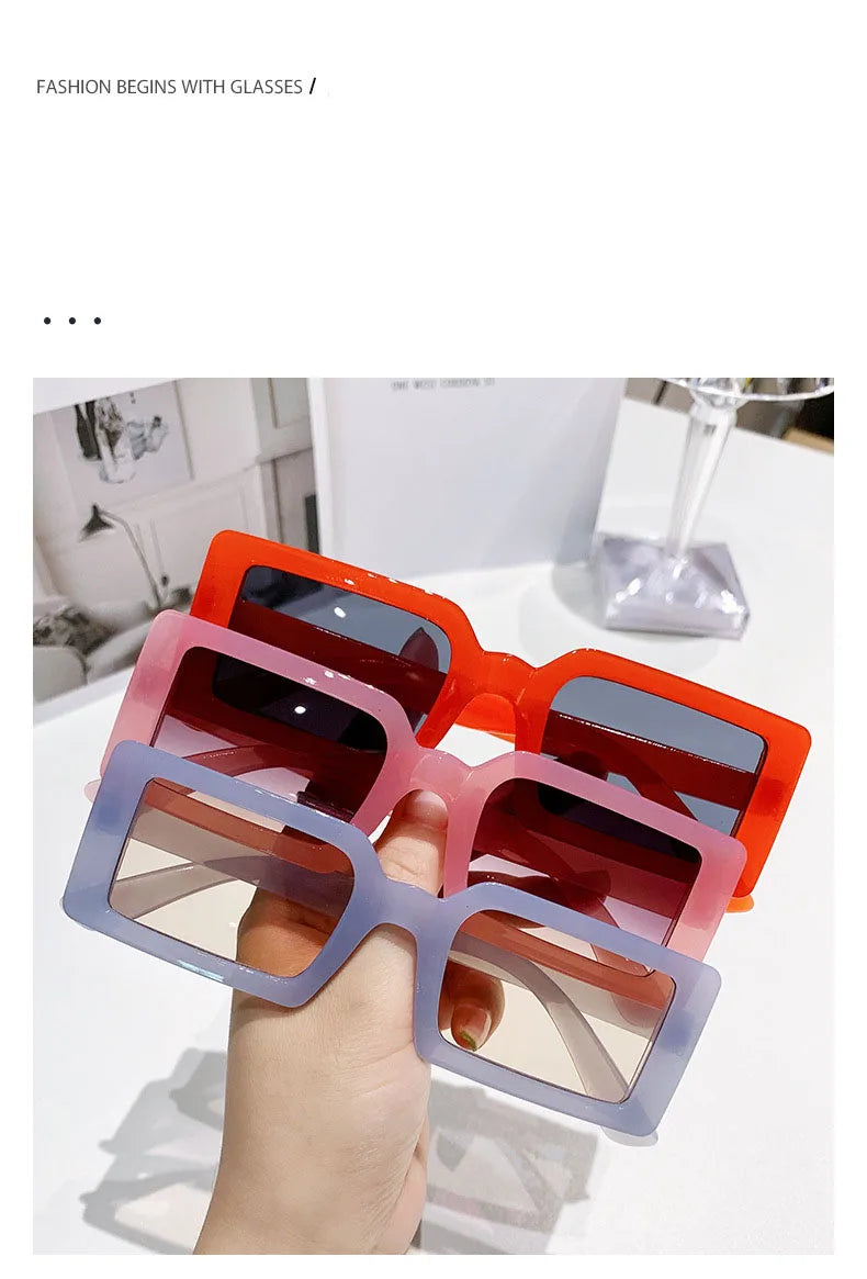 Women's Rectangular Sunglasses - Small Frame Beach Eyewear UV400