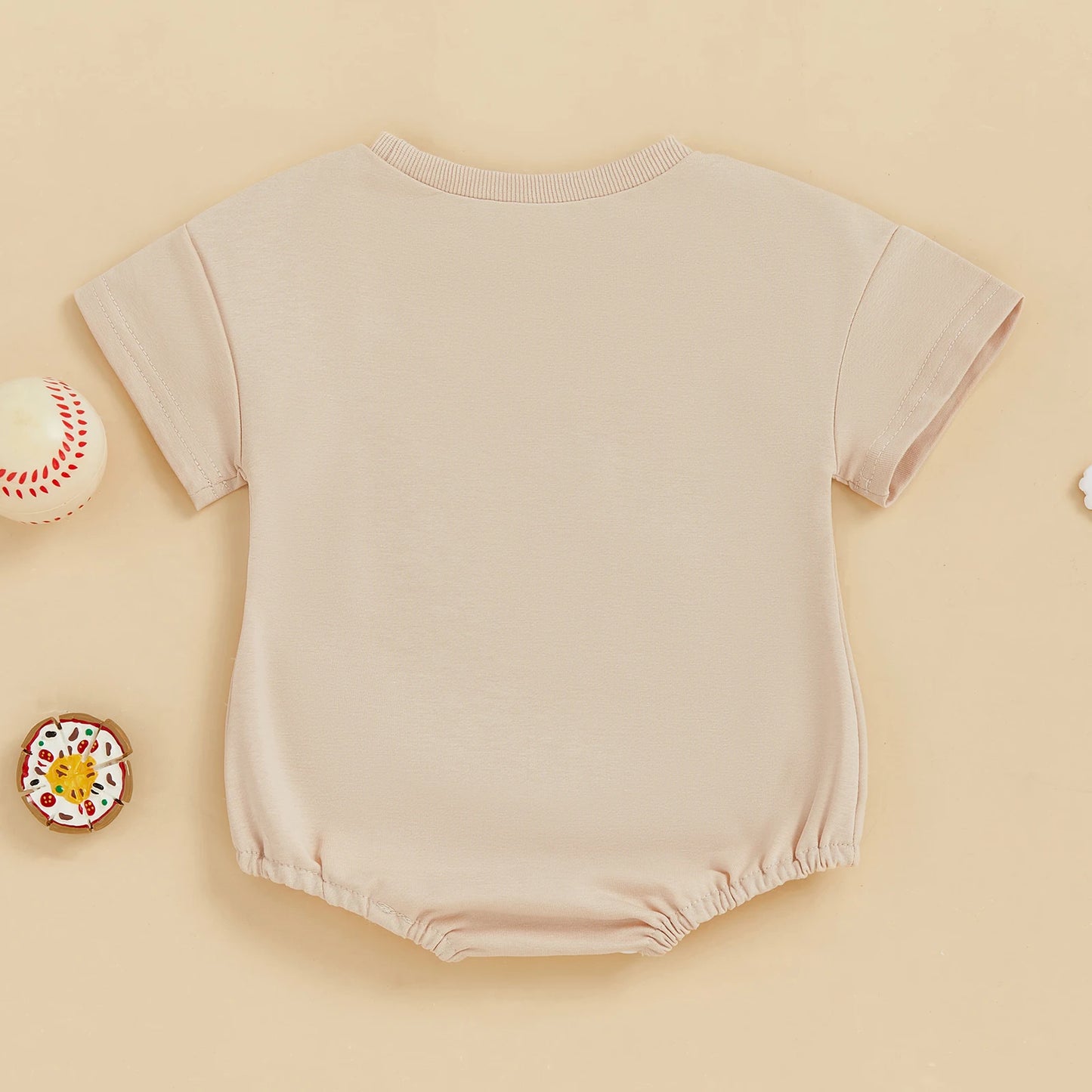 Lovely Baby Girls Baseball Bow Rompers - Short Sleeve Bodysuits (0-18M)