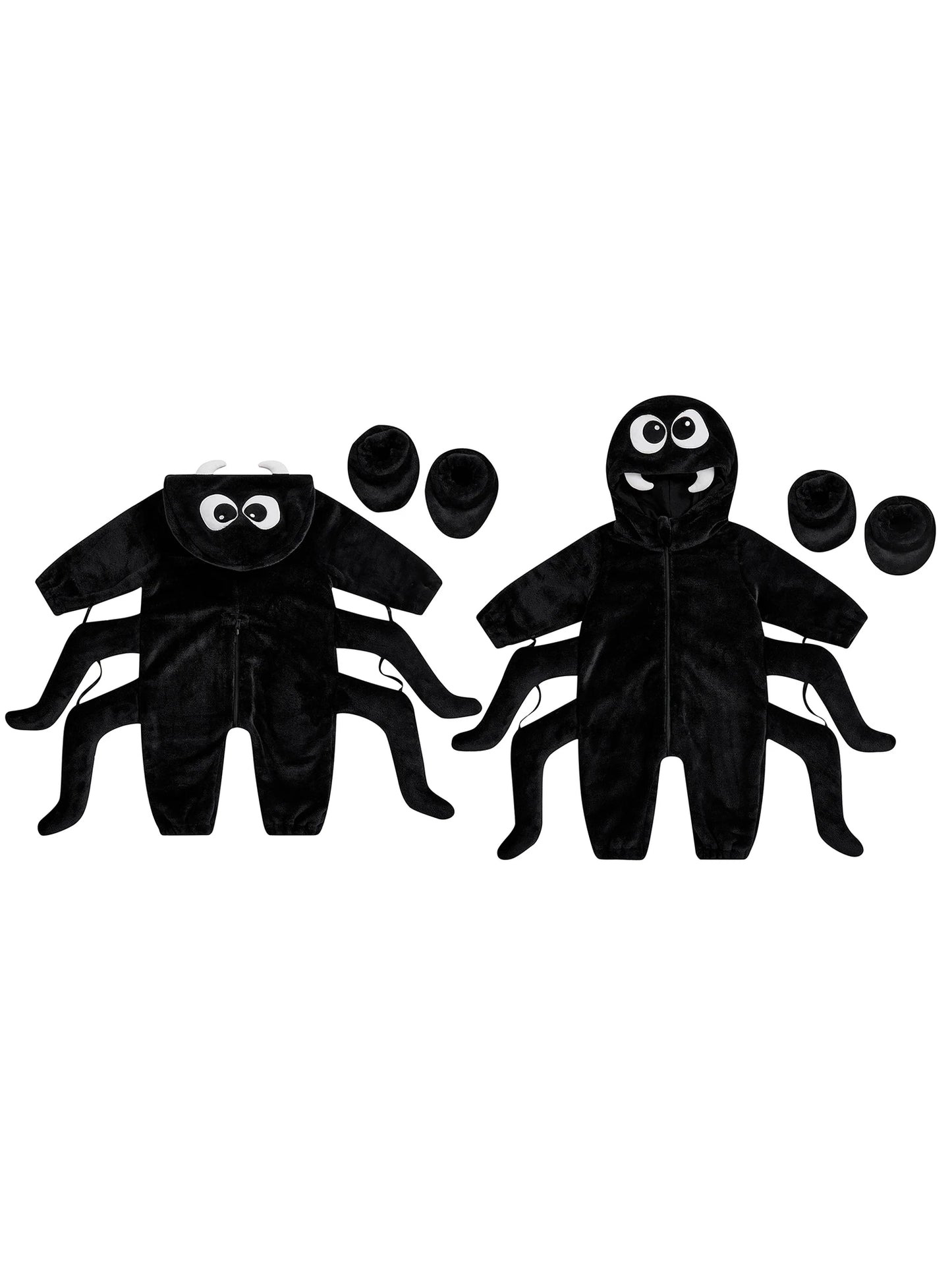 Baby Spider Costume - Halloween Hooded Jumpsuit with Foot Covers