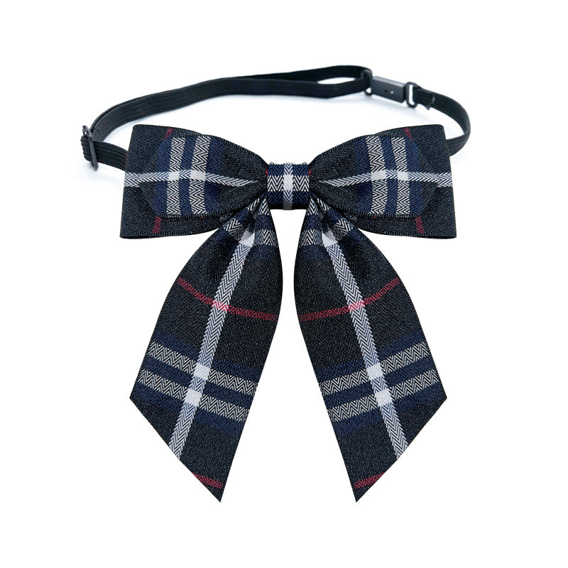 Fabric Plaid Bow Tie Brooch - Vintage British Style Corsage Accessory