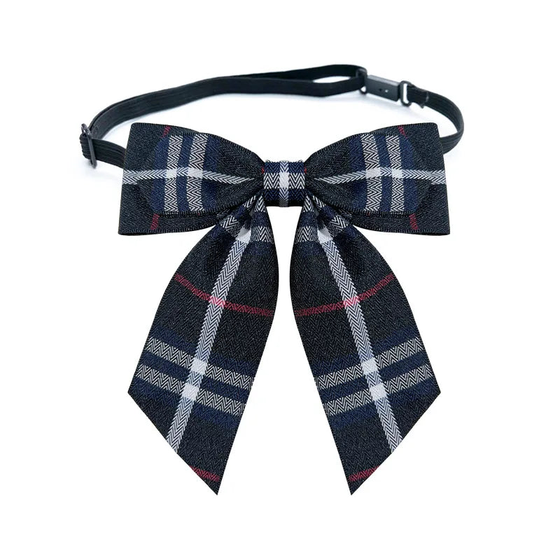 Fabric Plaid Bow Tie Brooch - Vintage British Style Corsage Accessory