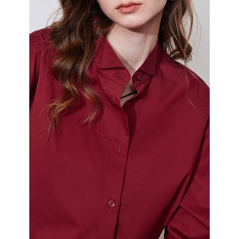 Women's Blouse Stand Collar Single Breasted Button  Shirt