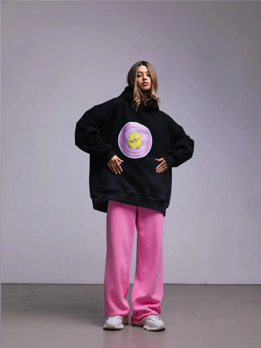 Women's Warm Loose Sports Chic Print Oversized Hoodie