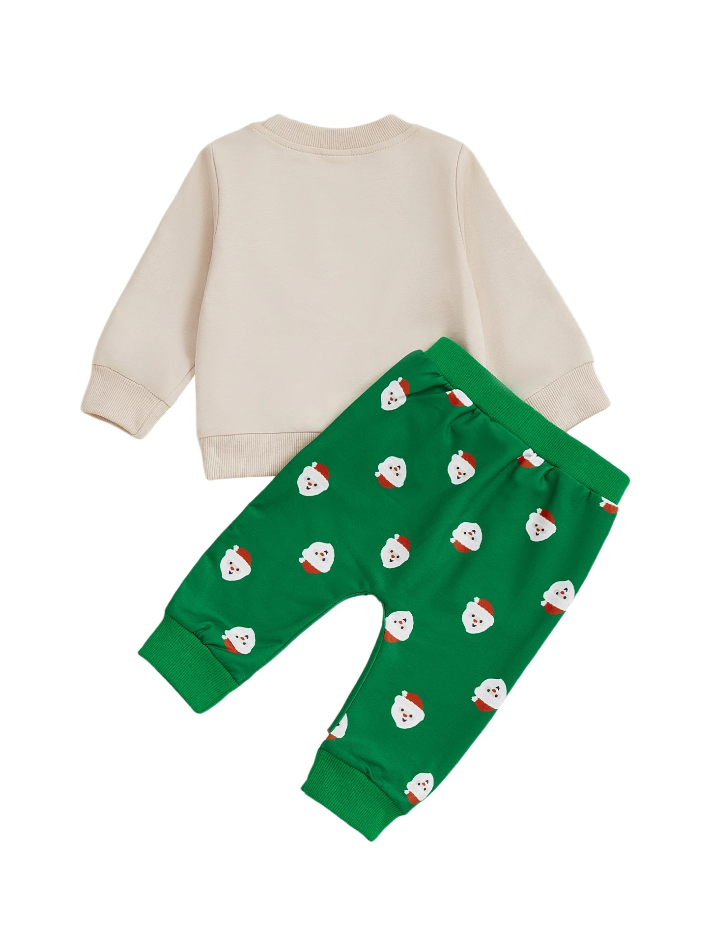 Baby Boys Christmas Gingerbread Outfit Set - Long Sleeve O-Neck Top & Drawstring Pants (0-3Y)