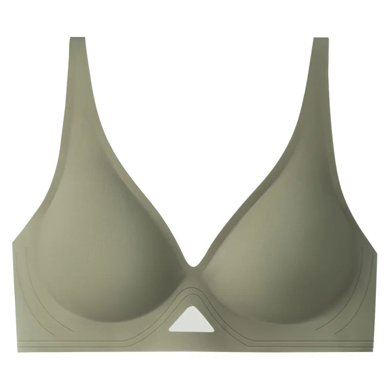 Women's Deep V Seamless Bra Hollow Underwear Comfortable Wireless Brassiere Soft 3/4 Cup Bras Lingerie