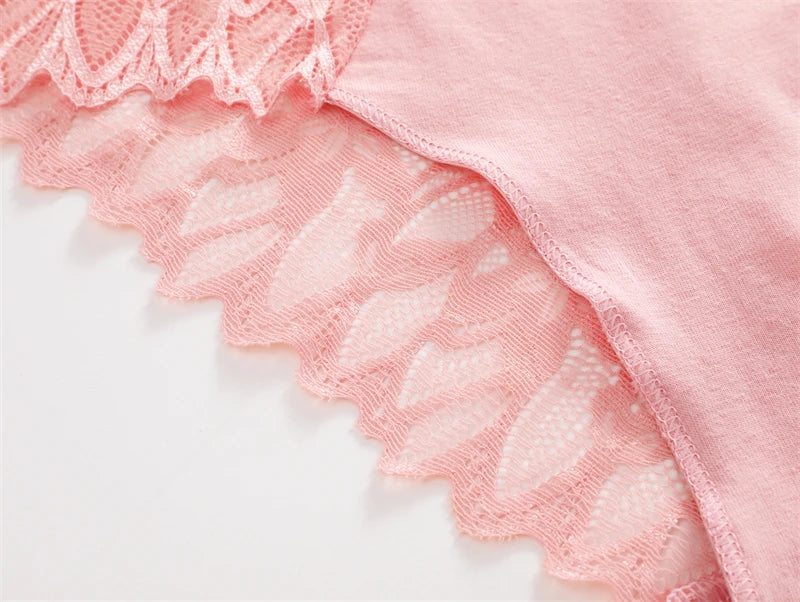 5Pcs Women's Lace Hollow Out Panties Low-Waist Comfortable Underwear Floral Breathable Briefs Stretch Soft Lingerie