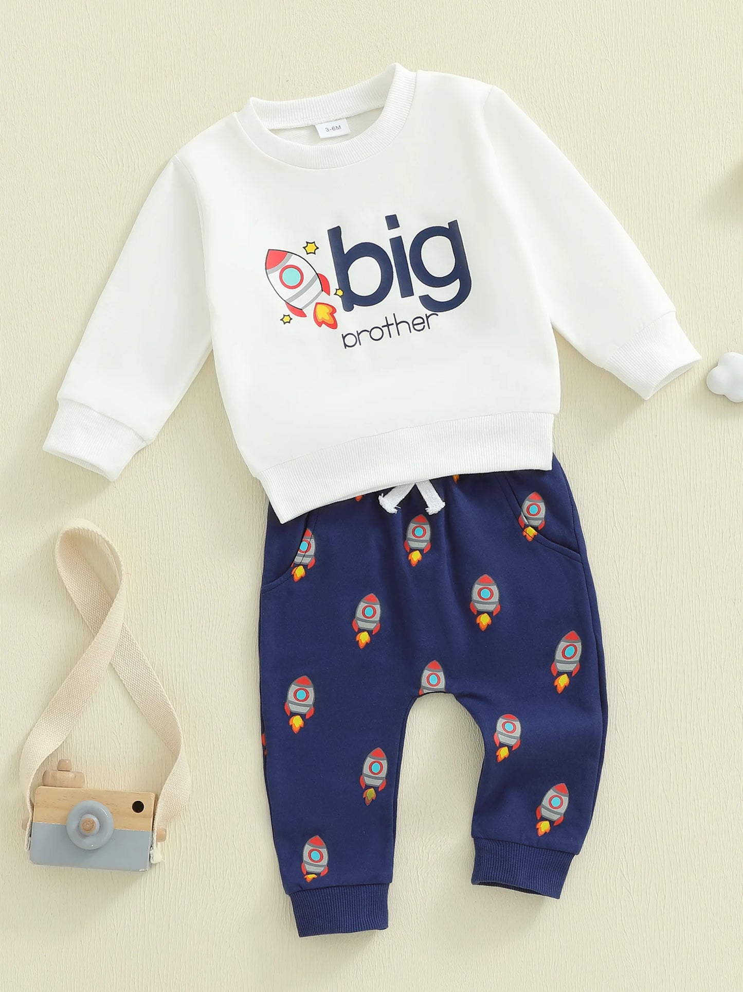 Toddler Boys Cartoon Print Sweatshirt & Pants Set (0-4Y)