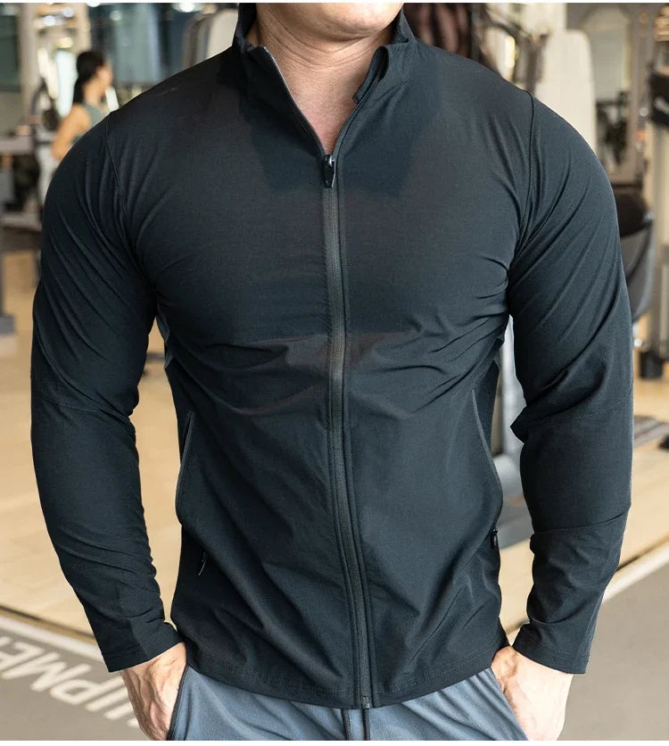Men's Sports Fitness Running Training Long-sleeved Quick-drying Outer Jacket