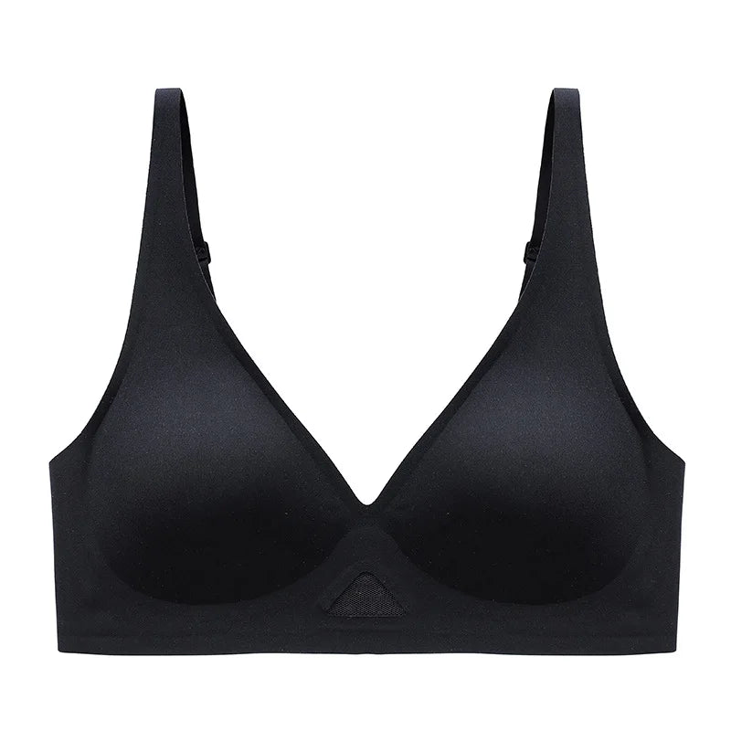 Women's Deep V Seamless Bra Hollow Underwear Comfortable Wireless Brassiere Soft 3/4 Cup Bras Lingerie