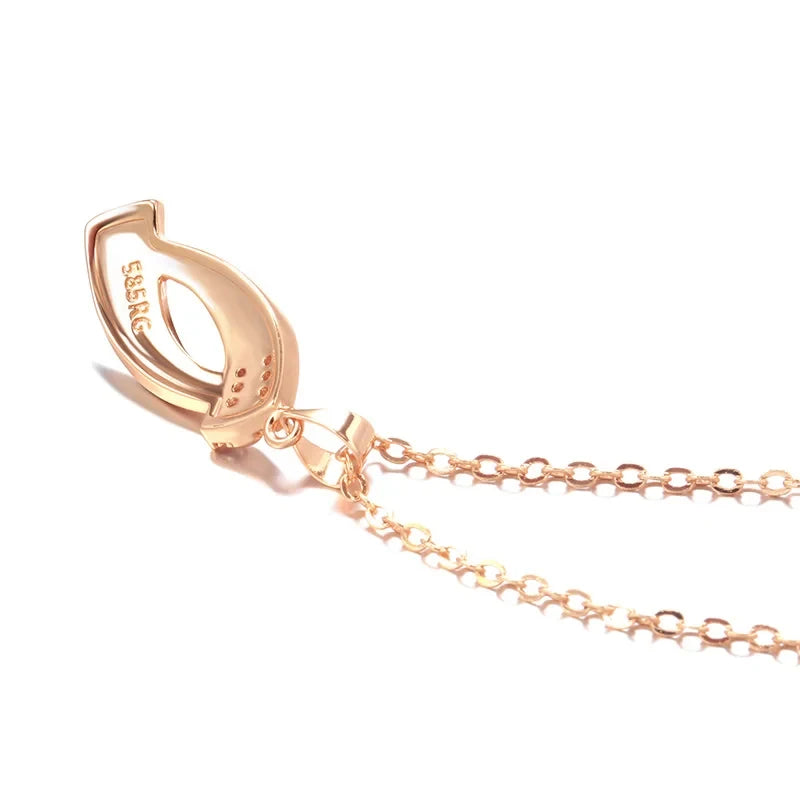 Glossy Geometry Natural Zircon Pendant Pendant Necklace for Women 585 Rose Gold Colour
