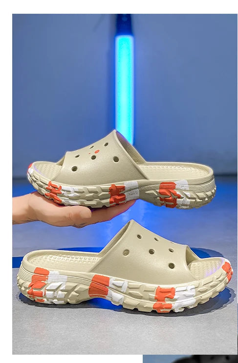 Men's Summer Slippers Slides Non-slip Casual Beach Sandals Platform Comfortable Clogs