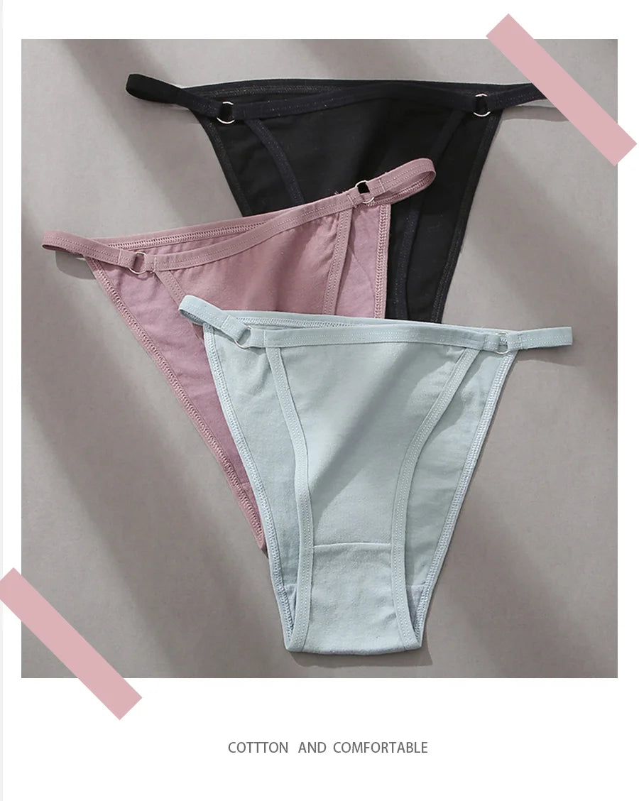 Cotton Bikini Briefs 3-Pack - Low Waist Soft Underwear for Women M-2XL