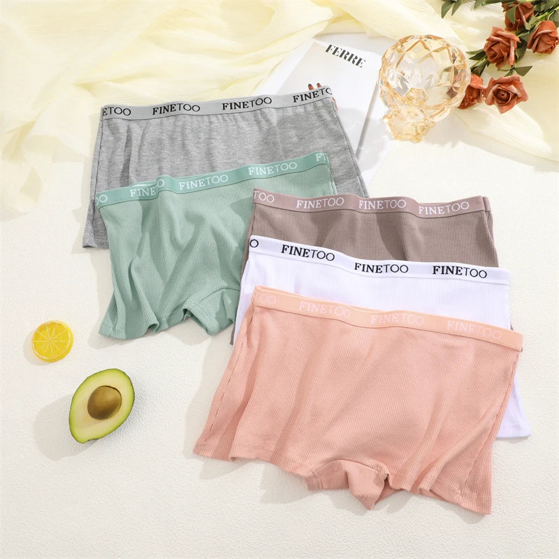 Women's Cotton Boxer Shorts - Seamless Mid Waist Safety Underwear