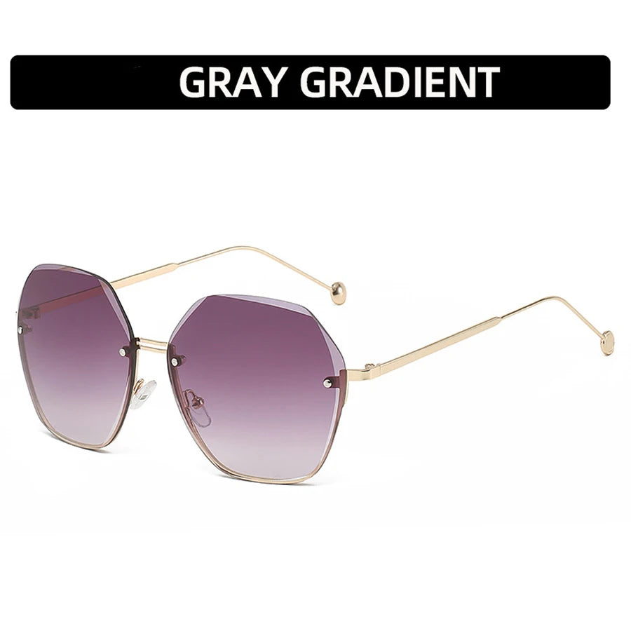 Women's Polygonal Metal Sunglasses - Retro Driving Eyewear