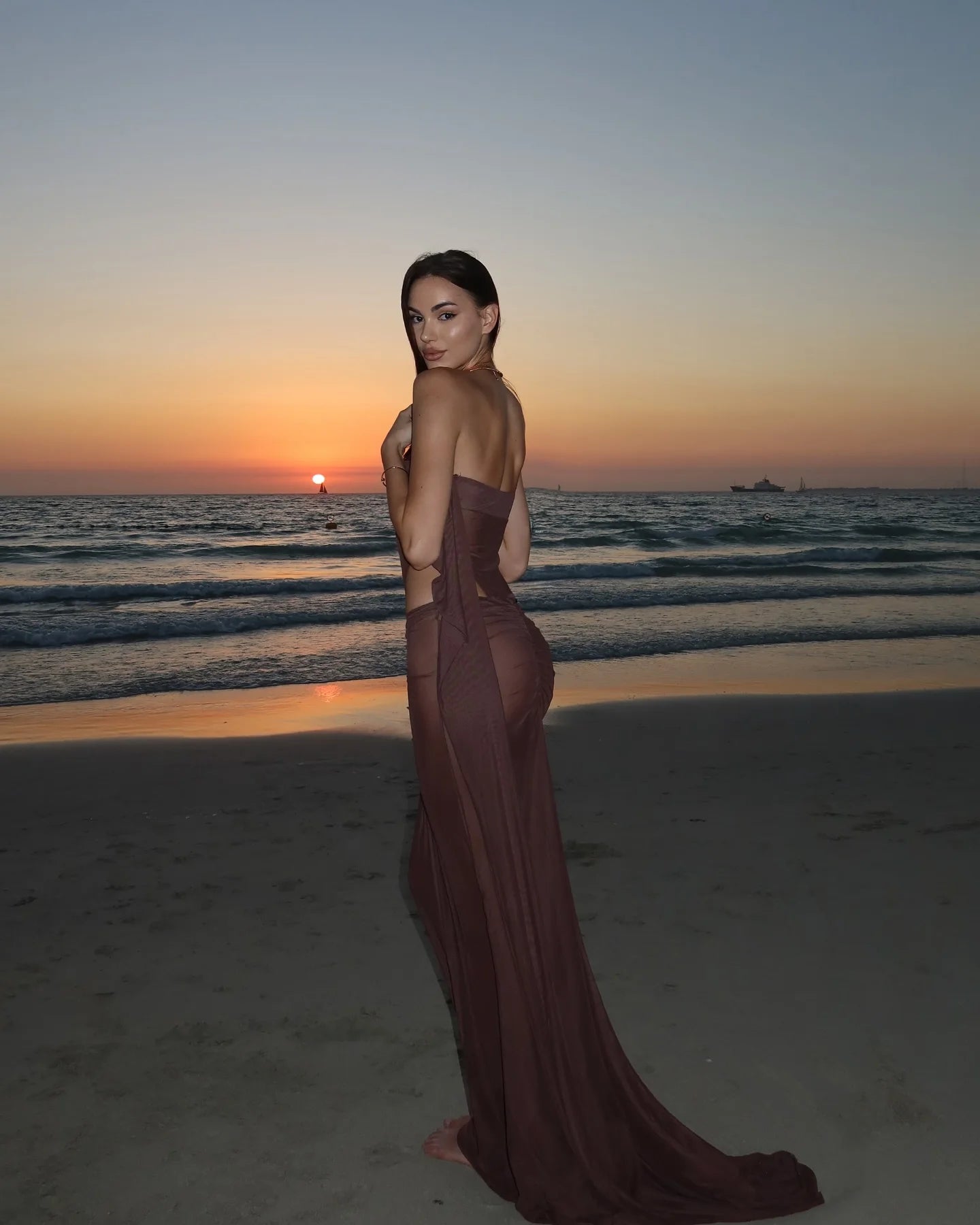 Bandage One-Piece Swimsuit with Skirt - Bodysuit Monokini