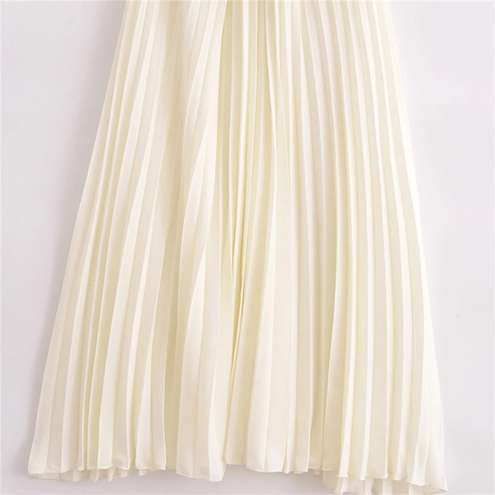 Women's Summer Casual Temperament Small Pleated Sleeveless Dress
