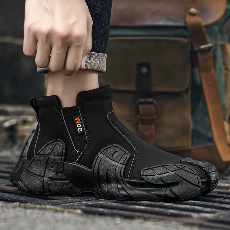 Men's Casual High Top Platform Skateboard Slip On Ankle Comfortable Vulcanized Sneakers