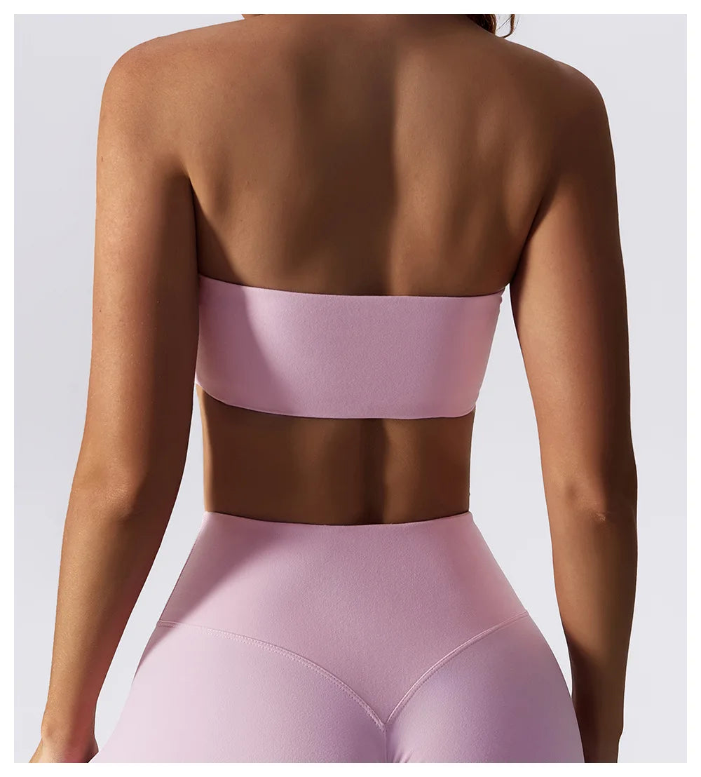 Women's Casual Sports Bra Gym Breathable Training Yoga Clothes Tube Top Fitness Workout Tank Top