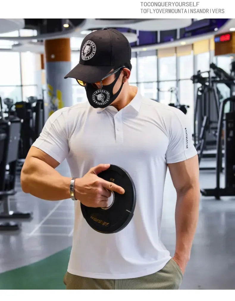 Men's Running Top Muscle Fit Short Sleeve Jogging Compression Fitness Workout T-shirt