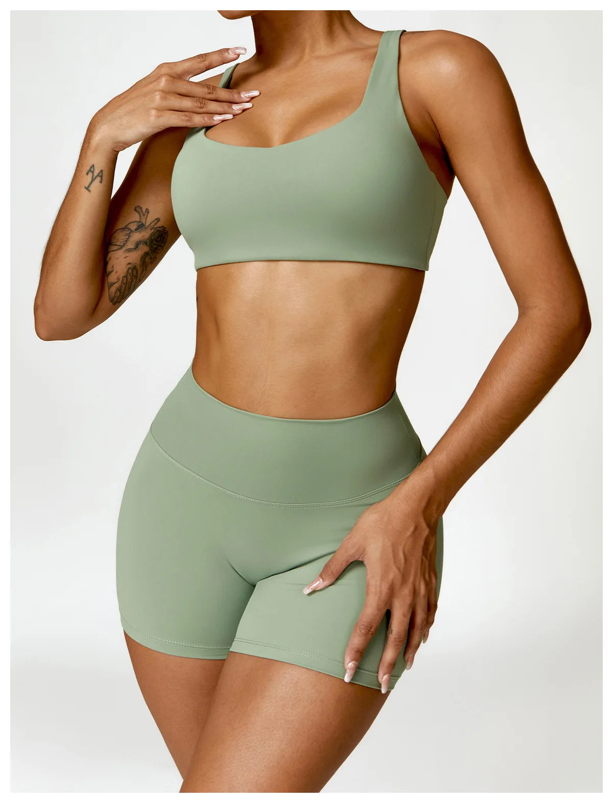 Women's 2 Pcs Yoga  Workout Sportswear Tracksuit Running Fitness Leggings Gym Set