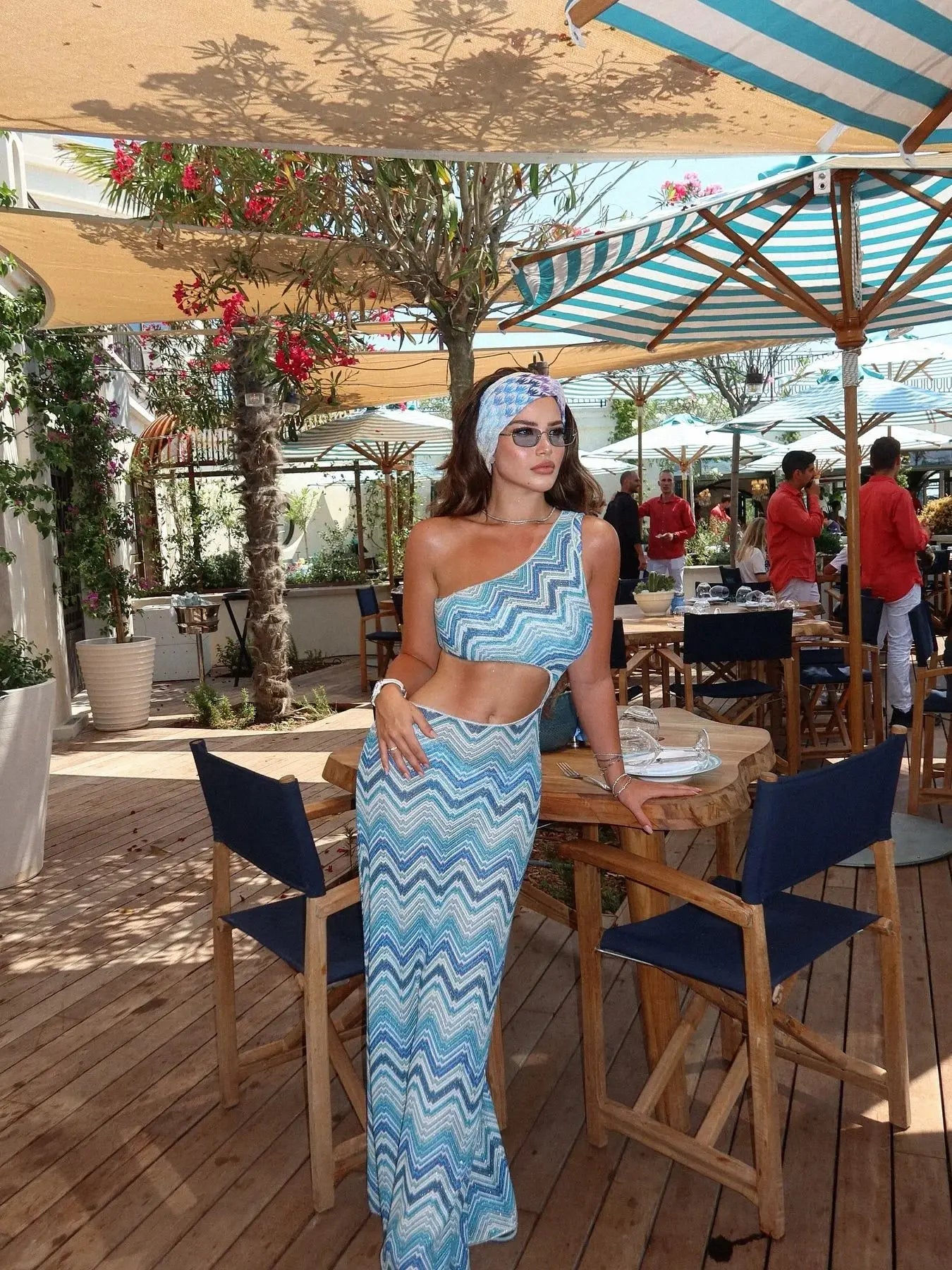 Women's One Shoulder Cut Out Cover Up Maxi Sleeveless Beach Wear Evening Dress Cover-up