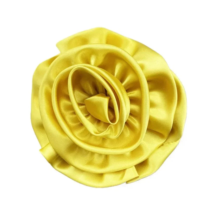 Large Retro Fabric Flower Brooch - 15cm Statement Corsage for Women