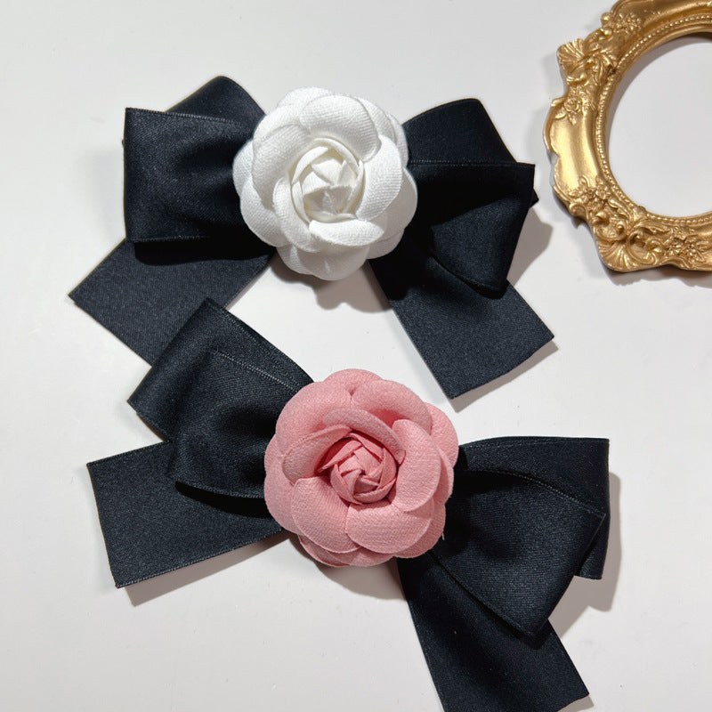 Elegant Camellia Flower Fabric Brooch - Fashion Bow Tie Pin for Women