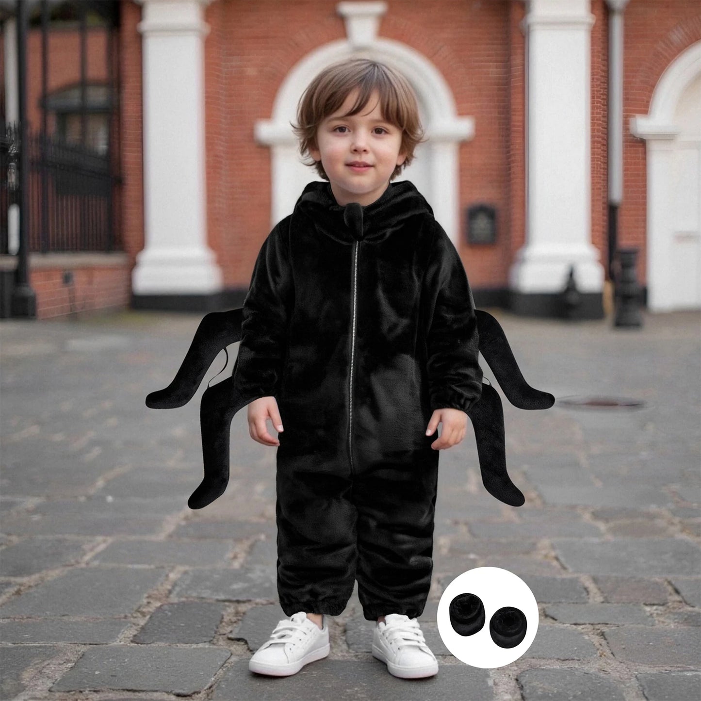 Baby Spider Costume - Halloween Hooded Jumpsuit with Foot Covers