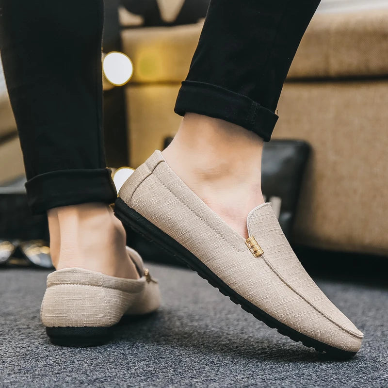 Men's Casual Loafers Comfortable Slip-on Flat Shoes