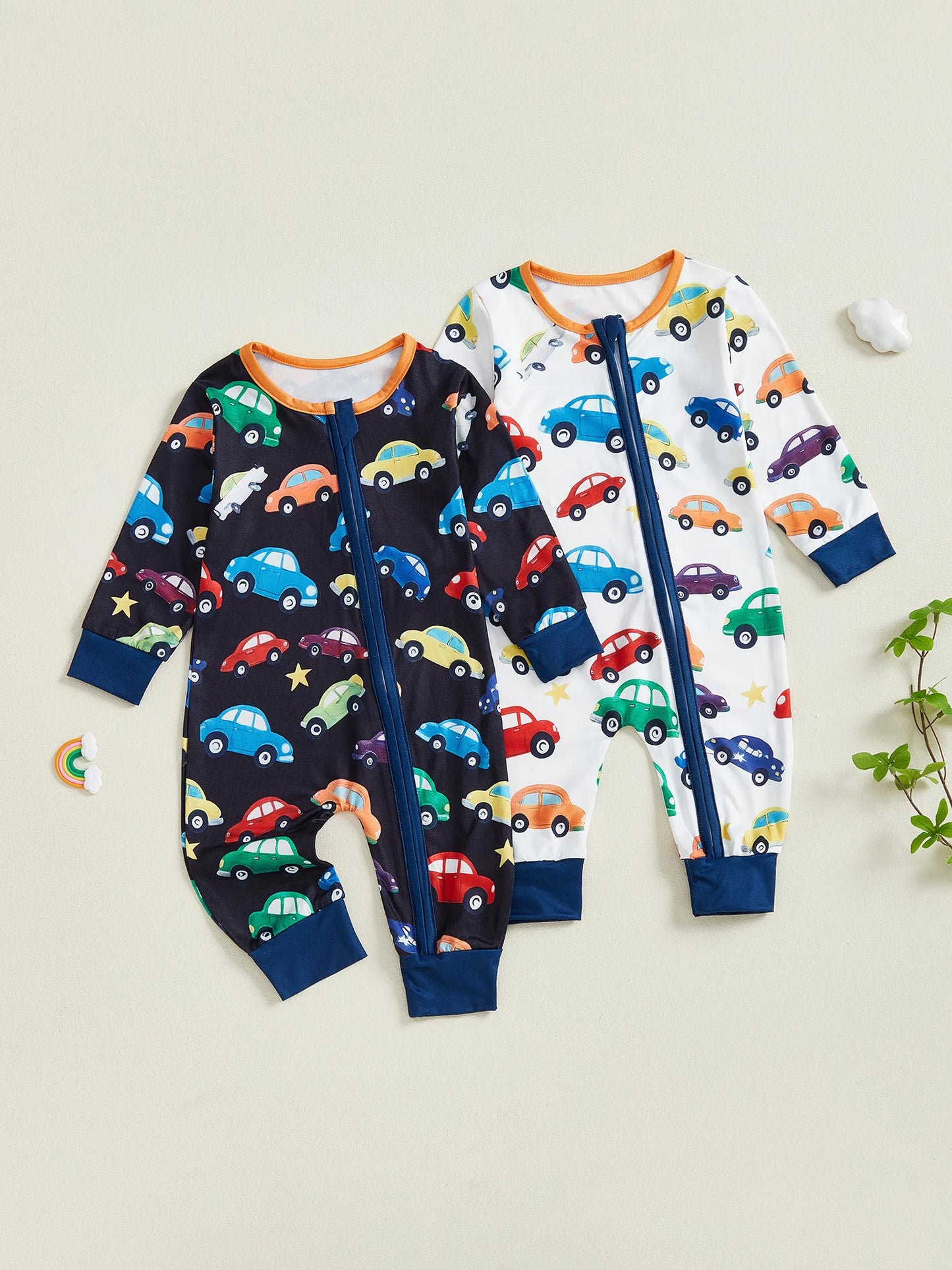 Baby Boys Car Print Zip-Up Romper (0-18M)