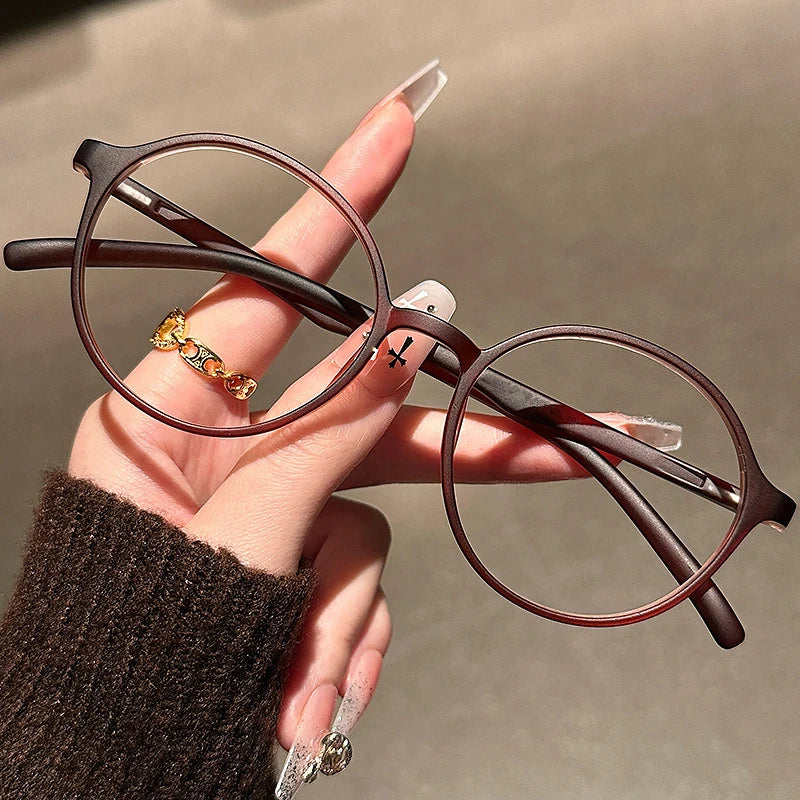 Unisex Vintage Round Transparent Glasses Optical Frames Blue Light Blocking Eyewear