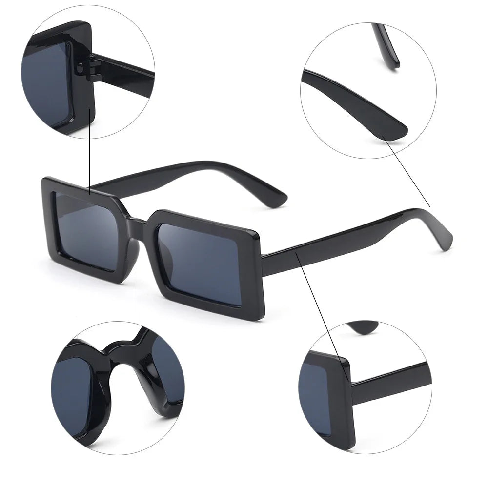 Women's Rectangular Sunglasses - Small Frame Beach Eyewear UV400
