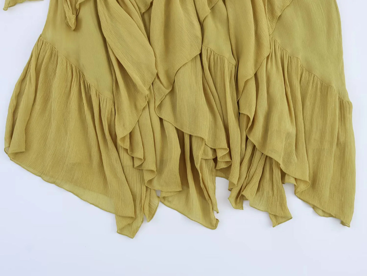 Women's Layered Midi Skirt - Mid Waist Summer Skirt with Decorative Details