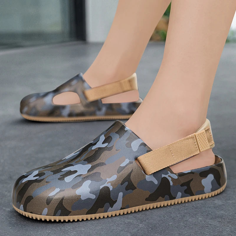 Men's Summer Slippers Sandals Camouflage Clogs Beach Slippers Flip Flop Casual Slides