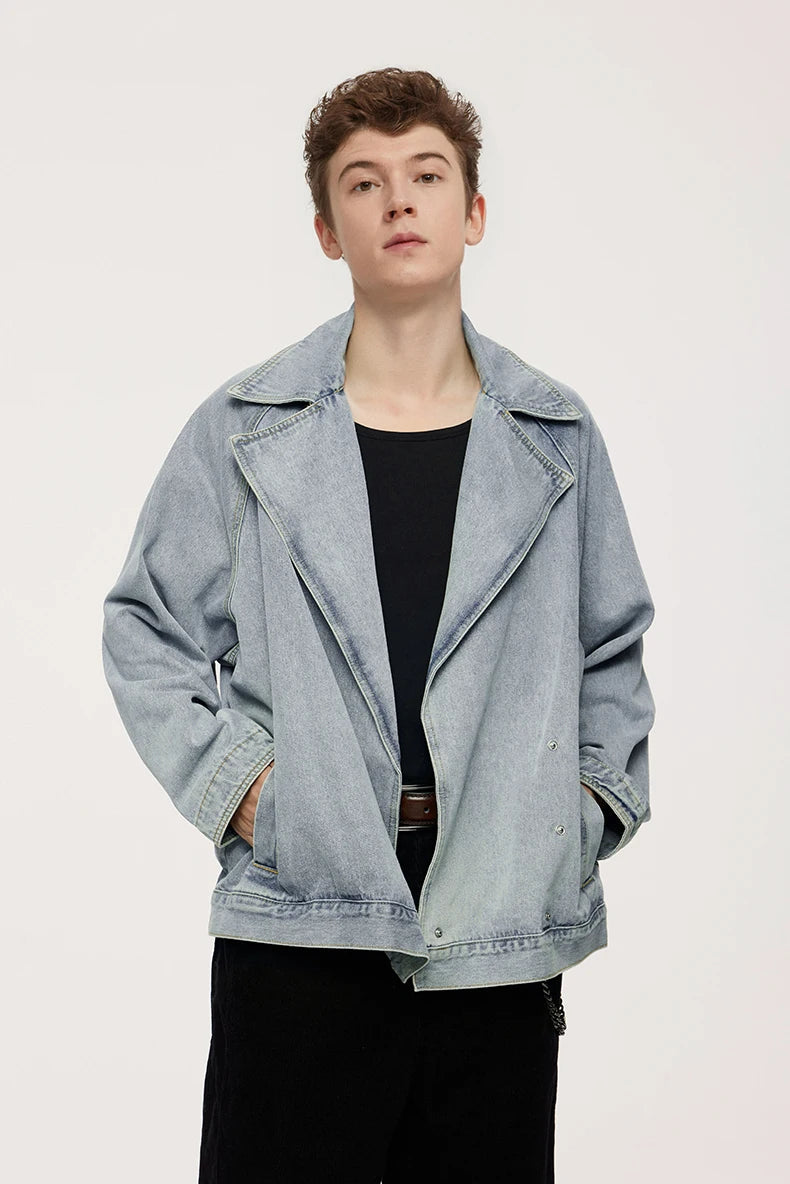 Unisex Vintage Distressed Denim Jacket