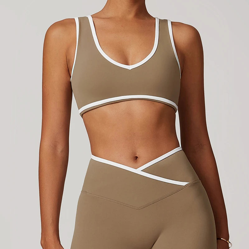 Women’s Casual Yoga Top Running Underwear Breathable Workout Brassiere Fitness Quick-Dry Gym Push up Sports Bra