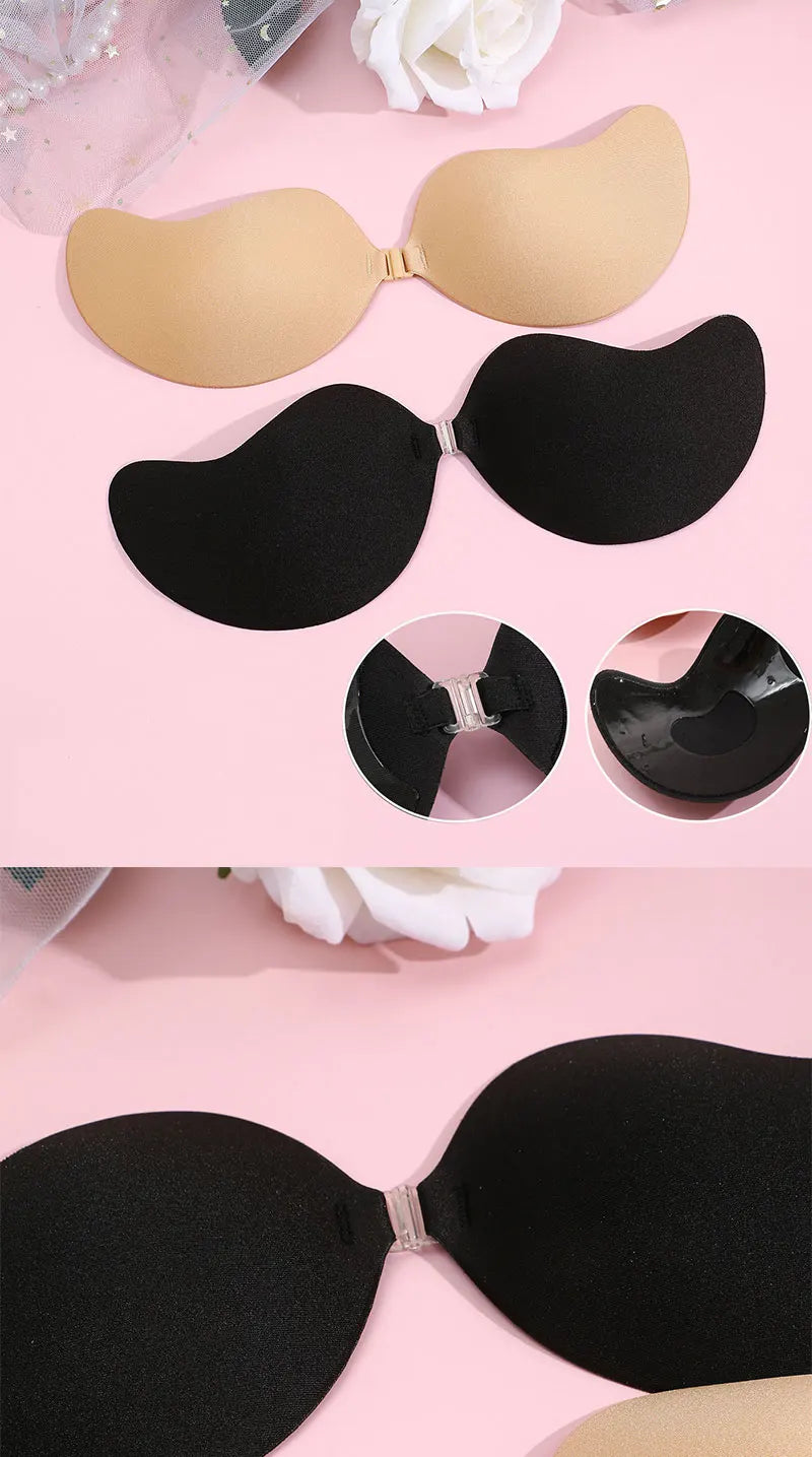 Invisible Push-Up Bra Set - Strapless Seamless Adhesive Bralettes (2 Pairs)