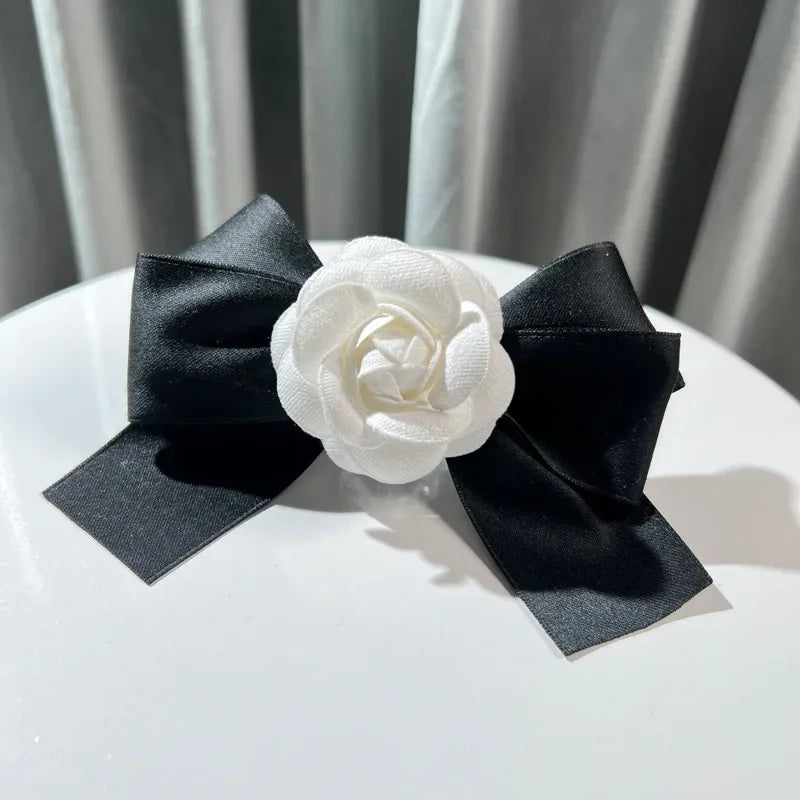 Elegant Camellia Flower Fabric Brooch - Fashion Bow Tie Pin for Women