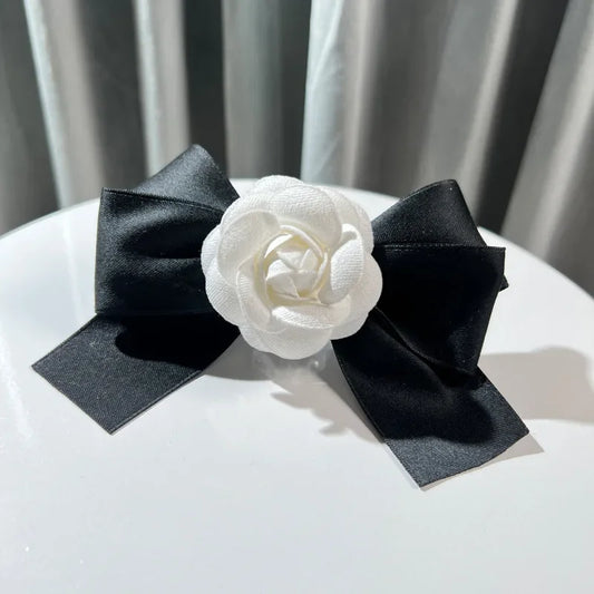 Elegant Camellia Flower Fabric Brooch - Fashion Bow Tie Pin for Women