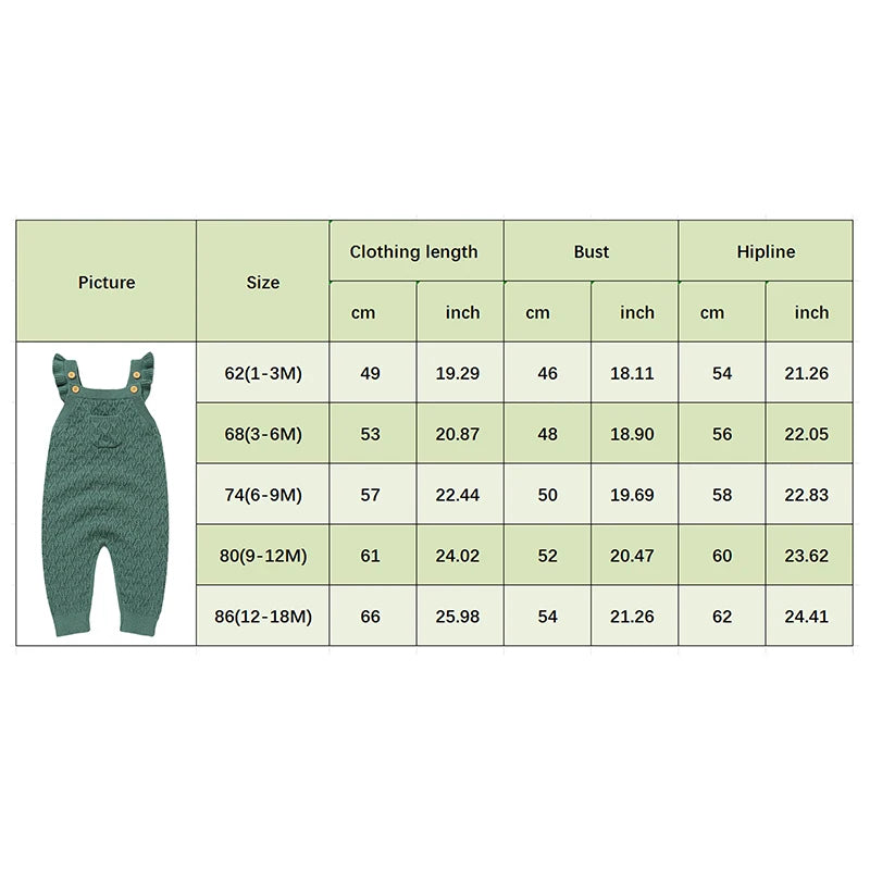 Baby Autumn Romper - Solid Ruffles Fly Sleeve Knit Jumpsuit Overalls Sweater